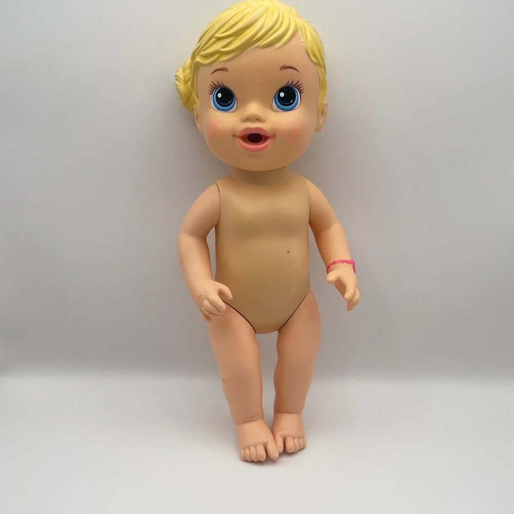 Baby Alive Doll 2014 Hasbro Blonde Blue Eyes Potty‎ Training Play Doll EUC